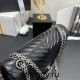 Chanel Classic Flap Bag in 2.55 V-Pattern So Black, Medium 24, Black, Silver Hardware, Lambskin Leather, Padded Leather, Hass Factory Leather, Dimensions: 24cm.