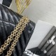 Chanel Classic Flap Bag in 2.55 V-Pattern So Black, Medium 24, Black, Gold Hardware, Lambskin Leather, Padded Leather, Hass Factory Leather, Dimensions: 24cm.