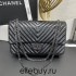 Chanel Classic Flap Bag in 2.55 V-Pattern So Black, Large 28, Black, Silver Hardware, Lambskin Leather, Padded Leather, Hass Factory Leather, Dimensions: 28cm.