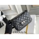 Chanel Classic Flap Bag in 2.55 Diamond Pattern So Black, Small 20, All Black, Lambskin Leather, Padded Leather, Hass Factory Leather, Dimensions: 20x16x6cm.