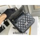 Chanel Classic Flap Bag in 2.55 Diamond Pattern So Black, Small 20, All Black, Lambskin Leather, Padded Leather, Hass Factory Leather, Dimensions: 20x16x6cm.