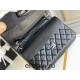 Chanel Classic Flap Bag in 2.55 Diamond Pattern So Black, Large 28, All Black, Lambskin Leather, Padded Leather, Hass Factory Leather, Dimensions: 28x20x8cm.