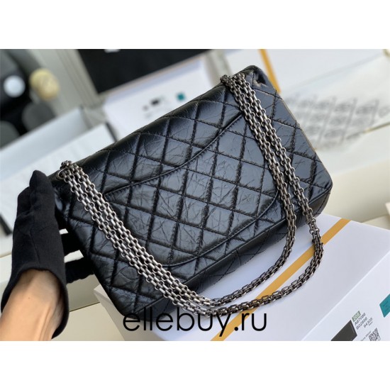 Chanel Classic Flap Bag in 2.55 Diamond Pattern So Black, Large 28, Black, Silver Hardware, Lambskin Leather, Padded Leather, Hass Factory Leather, Dimensions: 28x20x8cm.