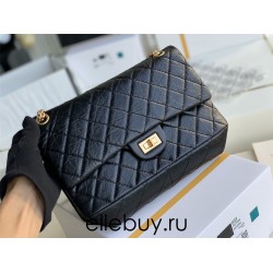 Chanel Classic Flap Bag in 2.55 Diamond Pattern So Black, Large 28, Black, Gold Hardware, Lambskin Leather, Padded Leather, Hass Factory Leather, Dimensions: 28x20x8cm.