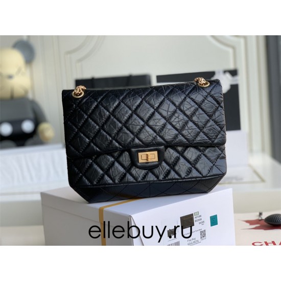 Chanel Classic Flap Bag in 2.55 Diamond Pattern So Black, Large 28, Black, Gold Hardware, Lambskin Leather, Padded Leather, Hass Factory Leather, Dimensions: 28x20x8cm.