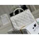 Chanel 22A Classic Flap Bag Mini 20 with Top Handle, Lambskin Leather in White, Champagne Gold Hardware, Hass Factory Leather, Dimensions: 20x12x9cm.