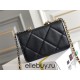 Chanel 19 WOC (Wallet on Chain) in Lambskin Leather, Black, Gold Hardware, Hass Factory Leather, Dimensions: 20x18x9cm.