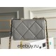 Chanel 19 WOC (Wallet on Chain) in Lambskin Leather, Dark Gray, Gold Hardware, Hass Factory Leather, Dimensions: 20x18x9cm.