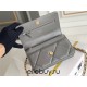 Chanel 19 WOC (Wallet on Chain) in Lambskin Leather, Dark Gray, Gold Hardware, Hass Factory Leather, Dimensions: 20x18x9cm.