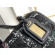 Chanel 22K Flap Bag for Autumn/Winter, Messenger Bag in Woolen Fabric, Black, Gold Hardware, Dimensions: 17x21x6cm.