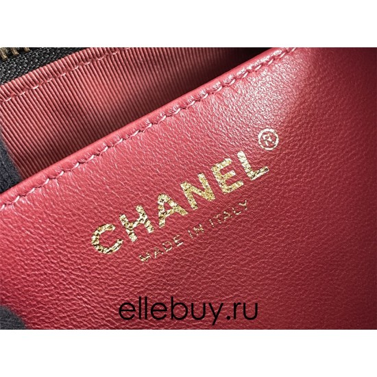 Chanel 23A Hobo Bag in Lambskin Leather, Black, Gold Hardware, Hass Factory Leather, Dimensions: 19x24x5cm.