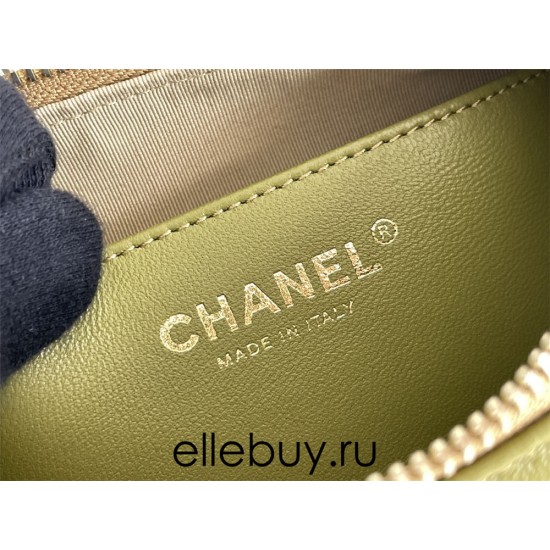 Chanel 23A Hobo Bag in Calfskin Leather, Avocado Green, Gold Hardware, Hass Factory Leather, Dimensions: 19x24x5cm.