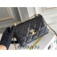 Chanel Classic Flap Bag with Double Gold Ball, Mini 19cm, Black, Gold Hardware, Lambskin Leather, Hass Factory Leather, Dimensions: 12x19x8cm.