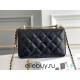 Chanel Classic Flap Bag with Double Gold Ball, Mini 19cm, Black, Gold Hardware, Lambskin Leather, Hass Factory Leather, Dimensions: 12x19x8cm.