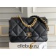 Chanel 2021-2022 Chanel 19 Bag, Large 36, Lambskin Leather, Black, Gold Hardware, Hass Factory Leather, Dimensions: 25x36x11cm.