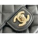 Chanel Classic Flap Bag with Top Handle, adorned with Rhinestones, Large 20, Lambskin Leather, Hass Factory Leather, Dimensions: 13x20x7cm.