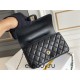 Chanel Classic Flap Bag with Top Handle, adorned with Rhinestones, Large 20, Lambskin Leather, Hass Factory Leather, Dimensions: 13x20x7cm.