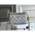 Chanel Vanity Case with Lipstick Holder, Gold Hardware, Gold Ball, Gray with Gold Hardware, Mini 11, Long Box, Lambskin Leather, Hass Factory Leather, Dimensions: 9.5x17x8cm.