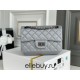 Chanel Classic Flap Bag in 2.55 Puffy Calfskin, Gray with Silver Hardware, Small 20cm.