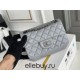 Chanel Classic Flap Bag in 2.55 Puffy Calfskin, Gray with Silver Hardware, Small 20cm.