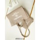 Chanel Beach Bag in Camel Color with White Letters, 33cm.