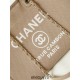 Chanel Beach Bag in Camel Color with White Letters, 38cm.