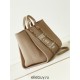 Chanel Beach Bag in Camel Color with White Letters, 38cm.