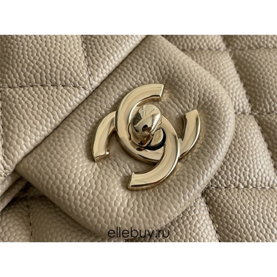 Chanel Classic Flap Bag in Small 23, Light Apricot, Champagne Gold Hardware, Caviar Leather, Hass Factory Leather, 23x15x6cm.