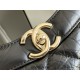 Chanel 23A 31 Bag in Black with Champagne Gold Hardware, Pleated Calfskin Leather, 37x39x8cm.