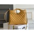 Chanel 23A 31 Bag in Yellow with Champagne Gold Hardware, Pleated Calfskin Leather, 22x23x6cm.