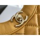 Chanel 23A 31 Bag in Yellow with Champagne Gold Hardware, Pleated Calfskin Leather, 22x23x6cm.