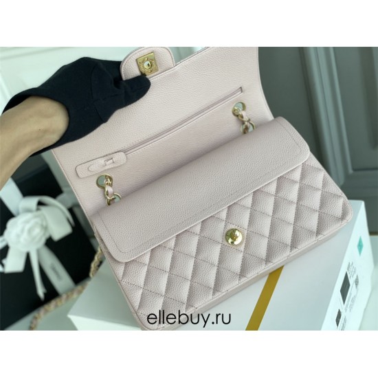 Chanel Classic Flap Bag in Pink with Gold Hardware, Lambskin Leather, Medium 25x16x7cm.