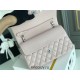 Chanel Classic Flap Bag in Pink with Silver Hardware, Lambskin Leather, Medium 25x16x7cm.