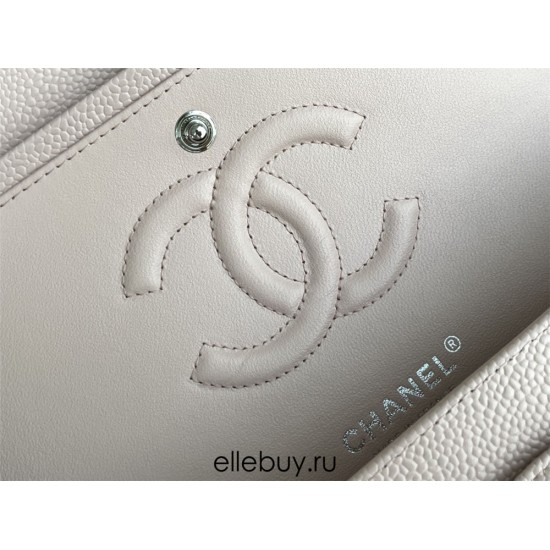 Chanel Classic Flap Bag in Pink with Silver Hardware, Lambskin Leather, Medium 25x16x7cm.