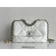 Chanel 19 Bag 22S in White with Silver Hardware, Small 26, Lambskin Leather, Hass Factory Leather, 26x16x9cm.