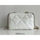 Chanel 19 Bag 22S in White with Silver Hardware, Small 26, Lambskin Leather, Hass Factory Leather, 26x16x9cm.