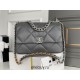 Chanel 19 Bag 22S in Gray with Silver Hardware, Medium 30, Lambskin Leather, Hass Factory Leather, 30x20x10cm.