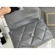 Chanel 19 Bag 22S in Gray with Silver Hardware, Medium 30, Lambskin Leather, Hass Factory Leather, 30x20x10cm.