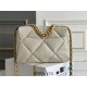 Chanel 19 Bag in Cream with Gold Hardware, Small 26, Lambskin Leather, Hass Factory Leather, 26x16x9cm.