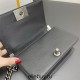 Chanel Le Boy Bag, Small 20, Calfskin Leather, Black with Silver Hardware, 20cm.