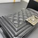 Chanel Le Boy Bag, Small 20, Caviar Leather, Black with Silver Hardware, 20cm.