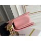 Chanel Le Boy Bag, Medium 25, Caviar Leather, Pink with Gold Hardware, 25cm.