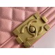 Chanel Le Boy Bag, Medium 25, Caviar Leather, Pink with Gold Hardware, 25cm.