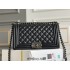 Chanel Le Boy Bag, So Black, All Black, Medium 25, Caviar Leather, Hass Factory Leather, 25cm.