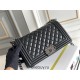 Chanel Le Boy Bag, So Black, All Black, Medium 25, Caviar Leather, Hass Factory Leather, 25cm.