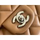 Chanel Classic Flap bag Medium 25 Caramel Silver Hardware Lambskin Hass Factory leather 25x16x7cm