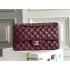 Chanel Classic Flap bag Medium 25 Burgundy Silver Hardware Lambskin Hass Factory leather 25x16x7cm