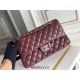 Chanel Classic Flap bag Medium 25 Burgundy Silver Hardware Lambskin Hass Factory leather 25x16x7cm