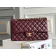 Chanel Classic Flap bag Medium 25 Burgundy Gold Hardware Lambskin Hass Factory leather 25x16x7cm