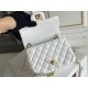 Chanel Classic Flap bag Mini 17 White Gold Hardware Lambskin Hass Factory leather 14x17x8cm